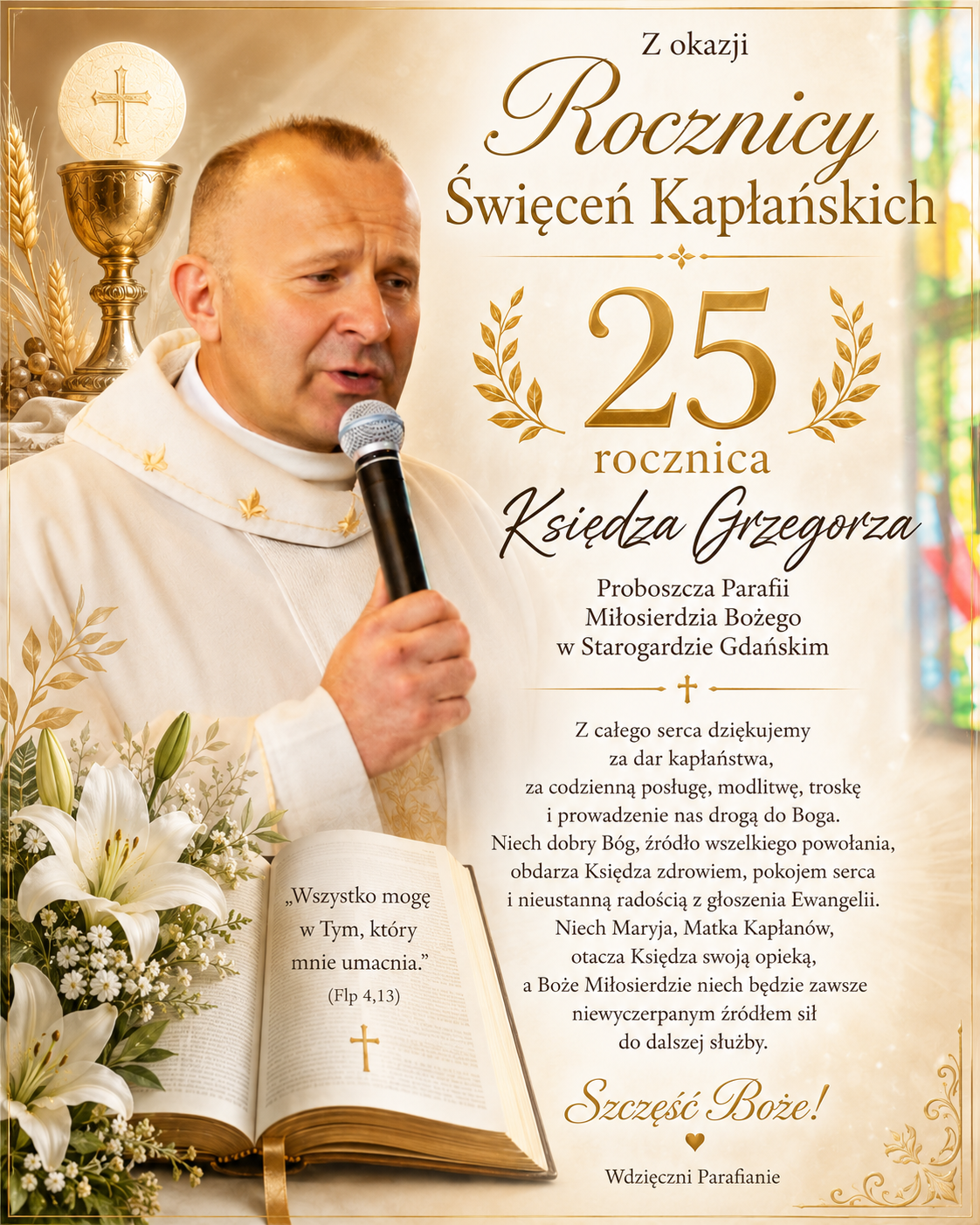 Jubileusz Święceń Kapłańskich naszego proboszcza ks.Grzegorza Weis